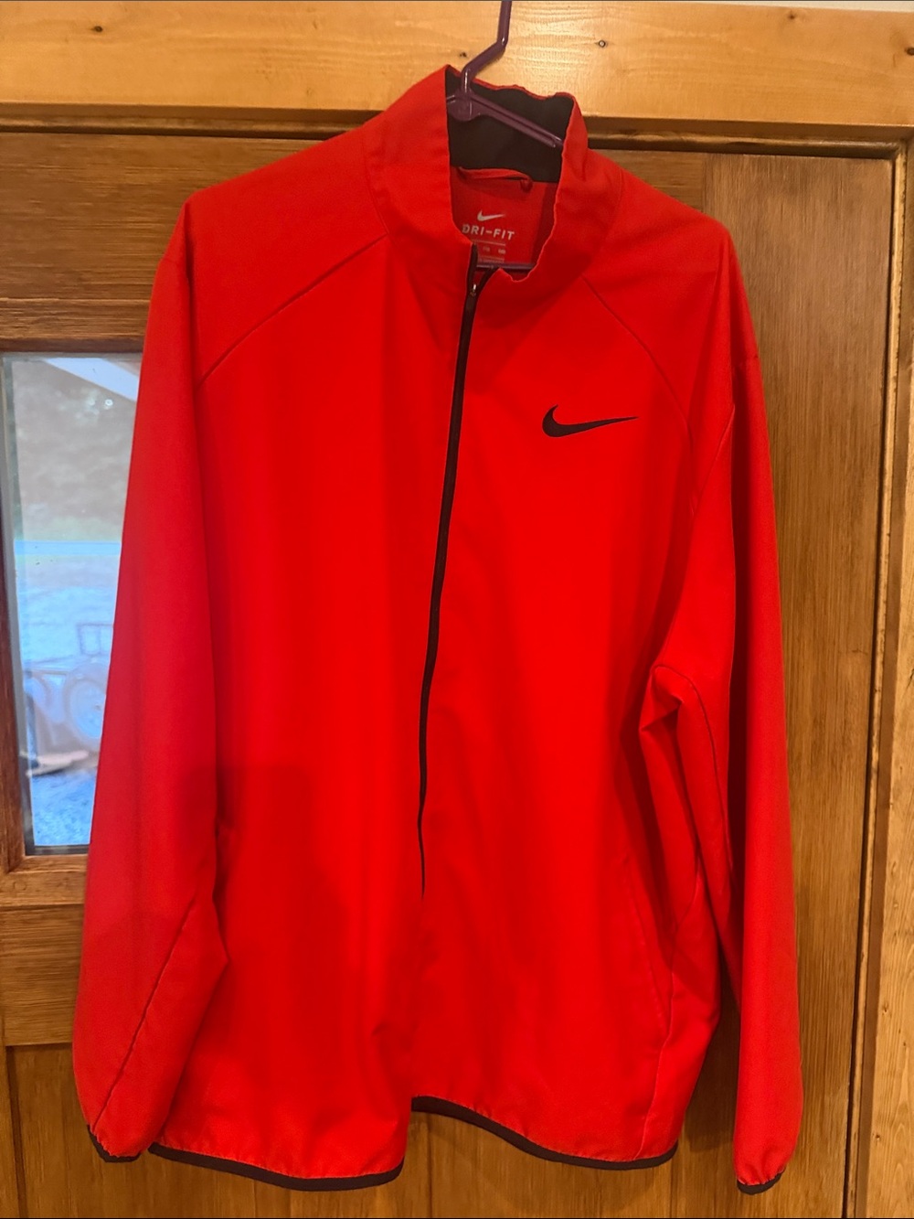 Nike Men's Bright Red Dri-FIT Performance Jacket with Black Swoosh xxl